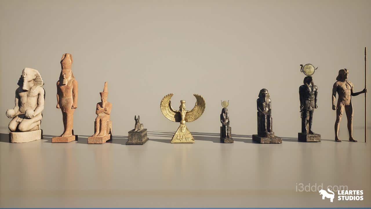 埃及雕像古埃及道具模型 Egyptian Statues Pack 5.0 – 5.6