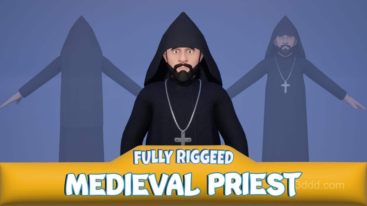 卡通中世纪牧师角色模型 Medieval Priest 4.26 – 5.6