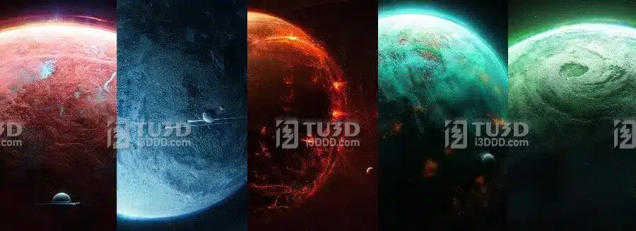 Blender科幻太空星球工程文件（含PSD）