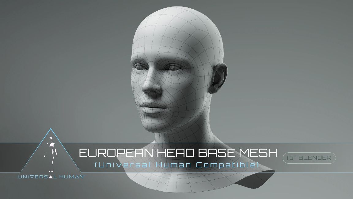 通用人类 欧洲头部基础模型 v3.0 – Universal Human: European Head Base v3.0
