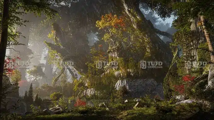 Blender写实远古森林地心世界3D场景