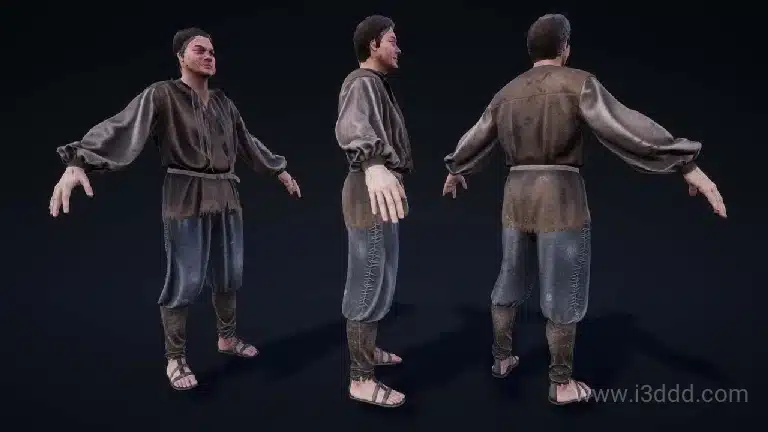 中世纪游戏乞丐角色模型 – NPC Beggars