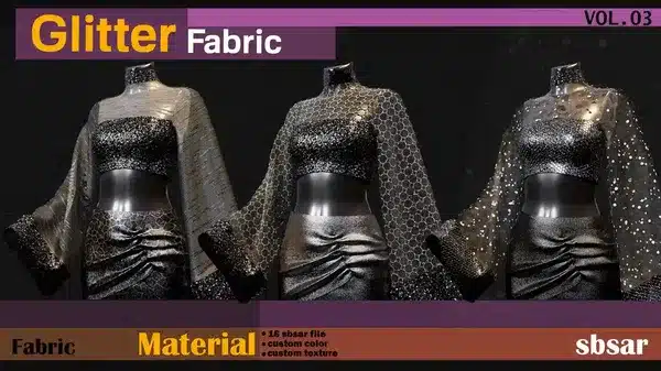 闪粉布料材质 第3卷 – Glitter Fabric Materials Vol.03
