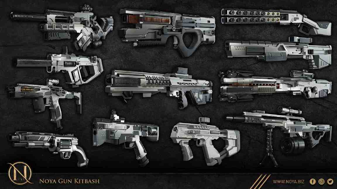 诺亚枪械拼装素材包 – Noya Gun Kitbash
