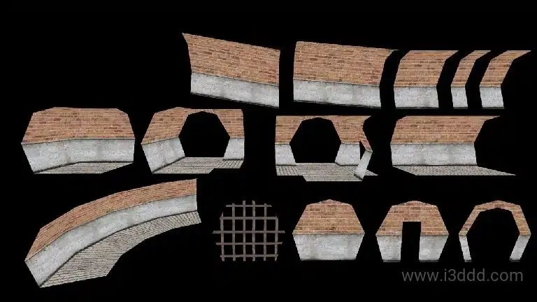 复古游戏下水道模型场景 PSX Sewer Pack