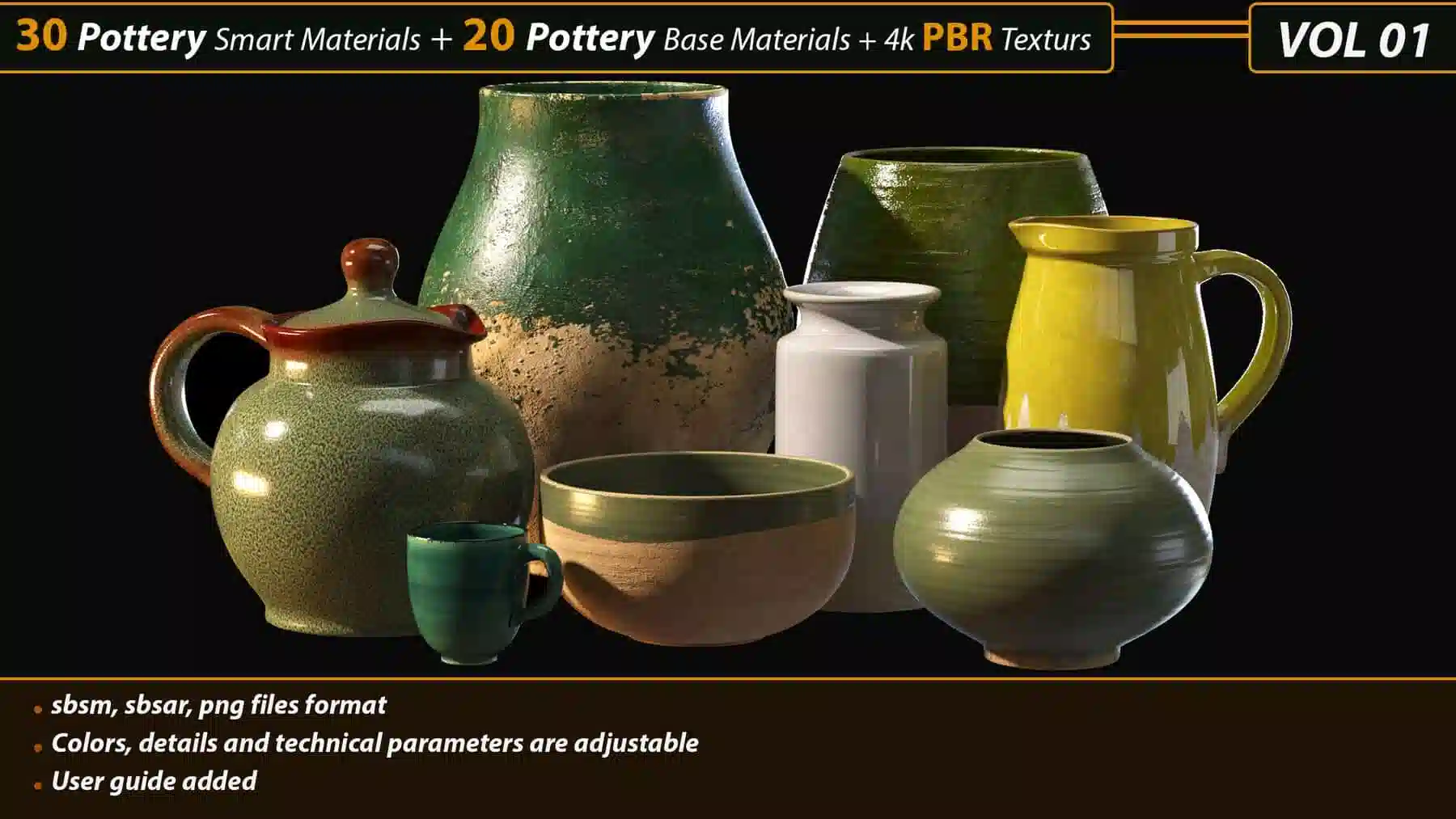 30款陶器智能材质 第1卷 – 30 Pottery Smart Materials Vol.01