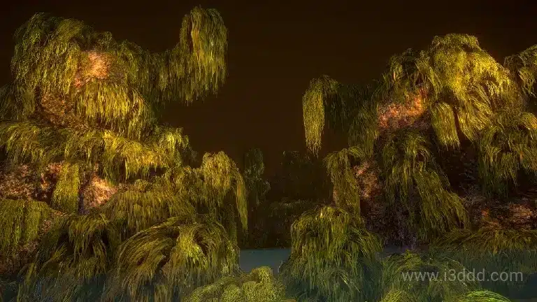 森林沼泽草丛湿地模型 Swamp tussocks