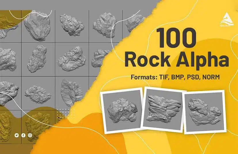 岩石 Alpha 笔刷 – Rock Alphas