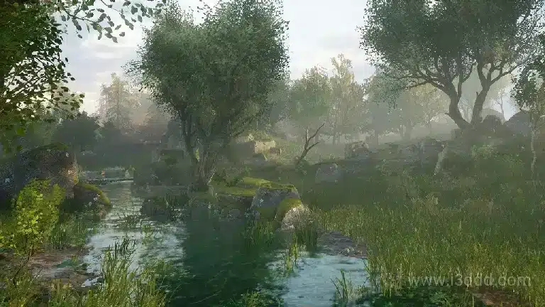 中世纪森林场景石桥地形材质资源 Medieval Forest