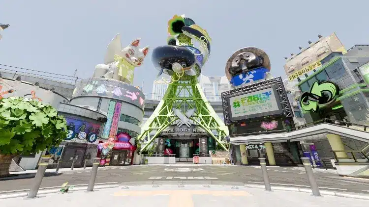 Blender 赛博朋克日式潮流广场场景模型