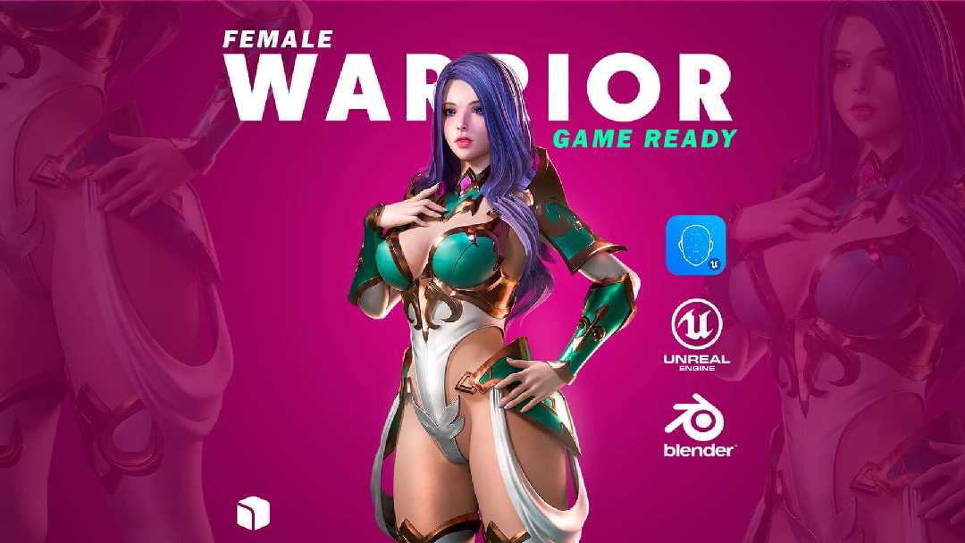 阿祖拉 女骑士战士（UE4 低模）- Azura Female Knight (UE4 Low-Poly)