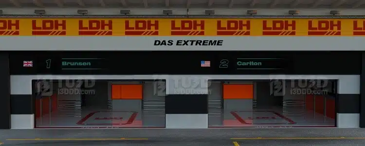 Blender 赛车队维修站场景模型