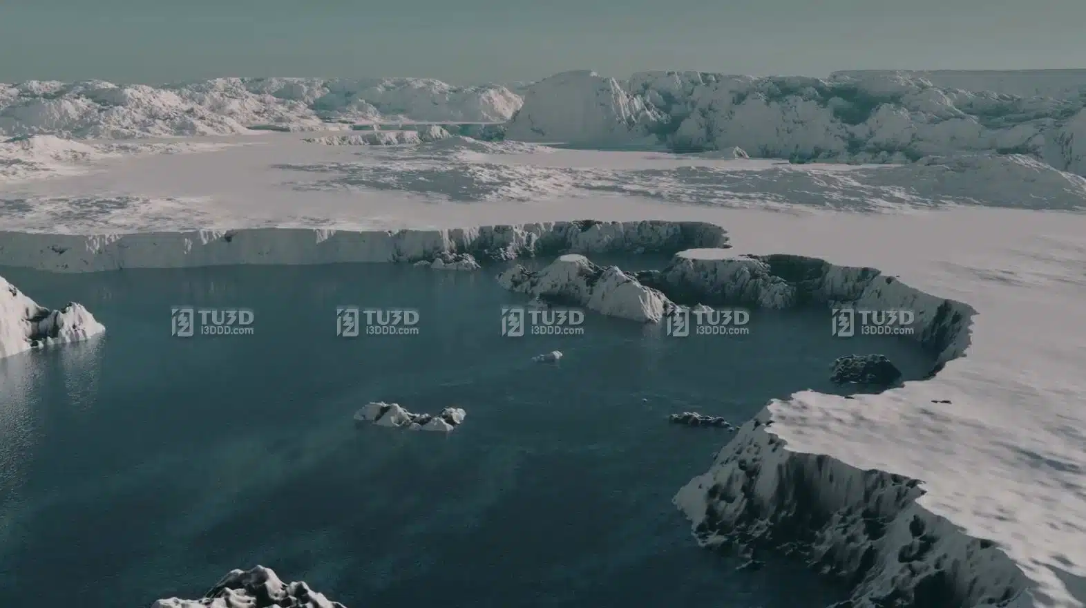 Blender冰山冰雪场景节点建模素材