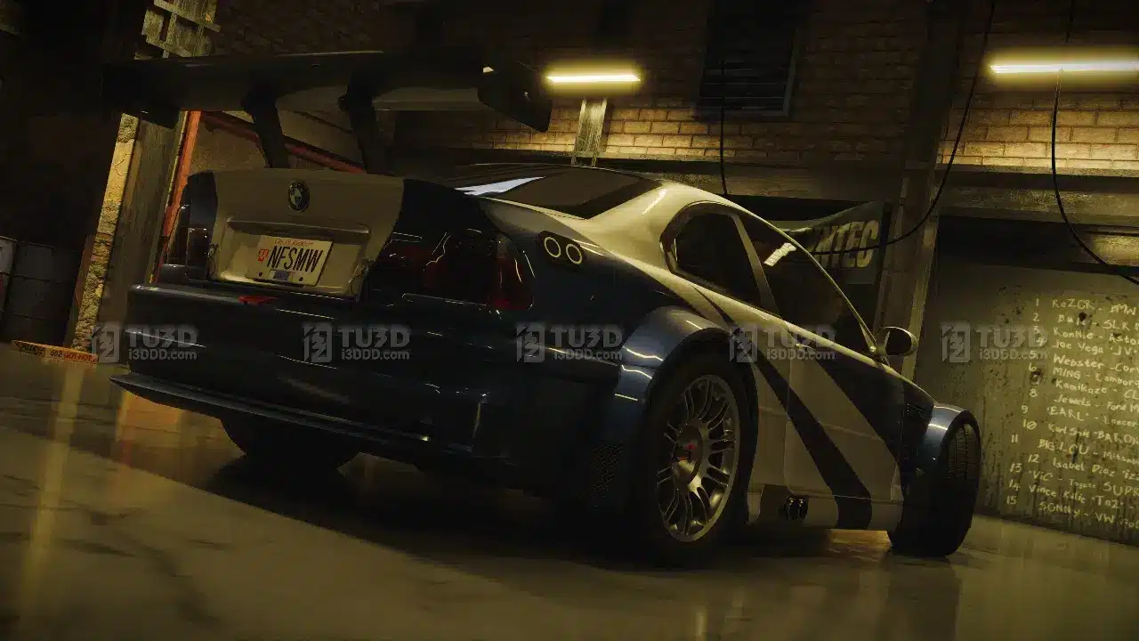 Blender 美式改装车车库场景模型