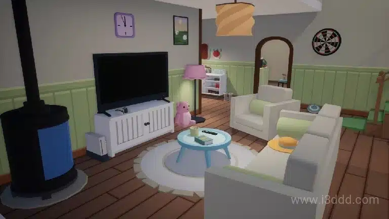 卡通低多边形可爱房间 – Low Poly Cozy Interior