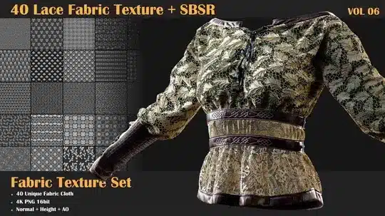 40款蕾丝面料材质 第6卷 – 40 Lace Fabric Materials Vol.06