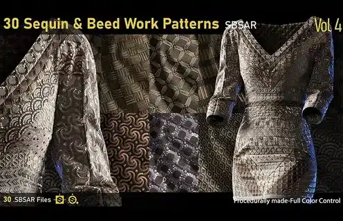 服饰亮片和蜂巢图案 第4卷 – 30 Sequin & Bead Work Patterns Vol.04