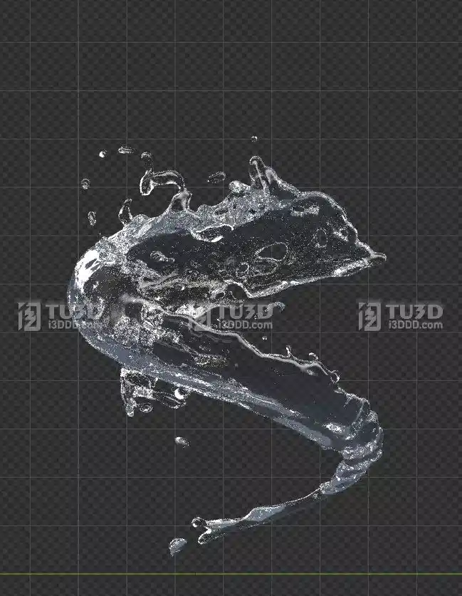 Blender水龙流体动画模型（含ABC序列）