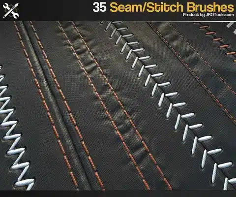 35 组 ZBrush 缝线笔刷 – 35 ZBrush Stitch Brushes