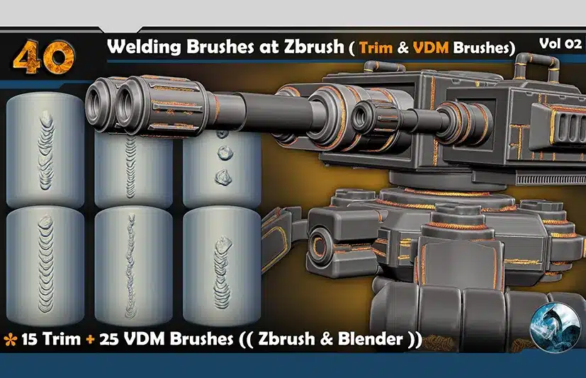 焊接笔刷 – Welding Brushes Vol 02 for ZBrush
