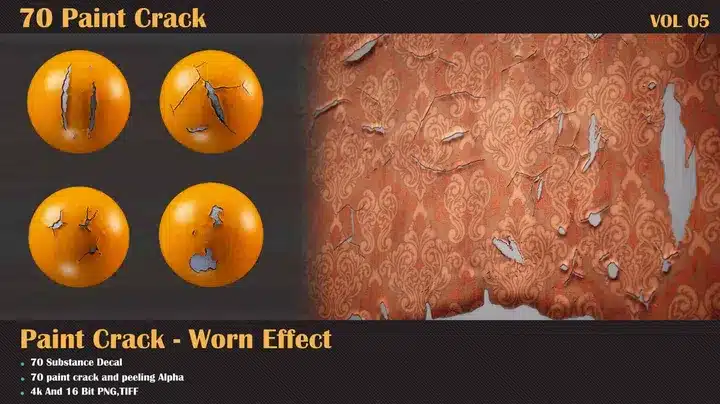 70种油漆剥落效果 第5卷 – 70 Paint Crack Vol.05
