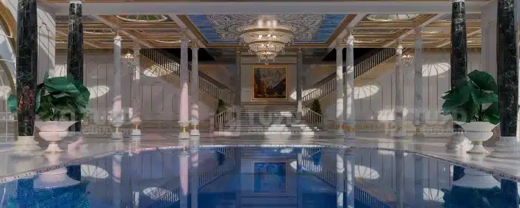 Blender 欧式宫廷风双楼梯大理石镜面奢华大厅