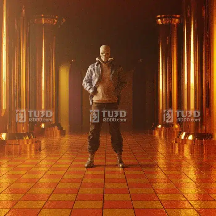 Blender恶灵骑士骷髅法师3D绑定模型