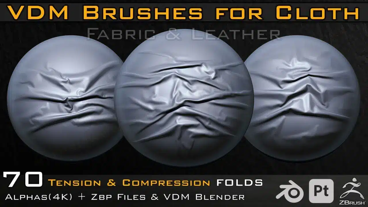 70 款布料皮革织物 VDM 笔刷 – 70 Cloth Leather & Fabric VDM Brushes