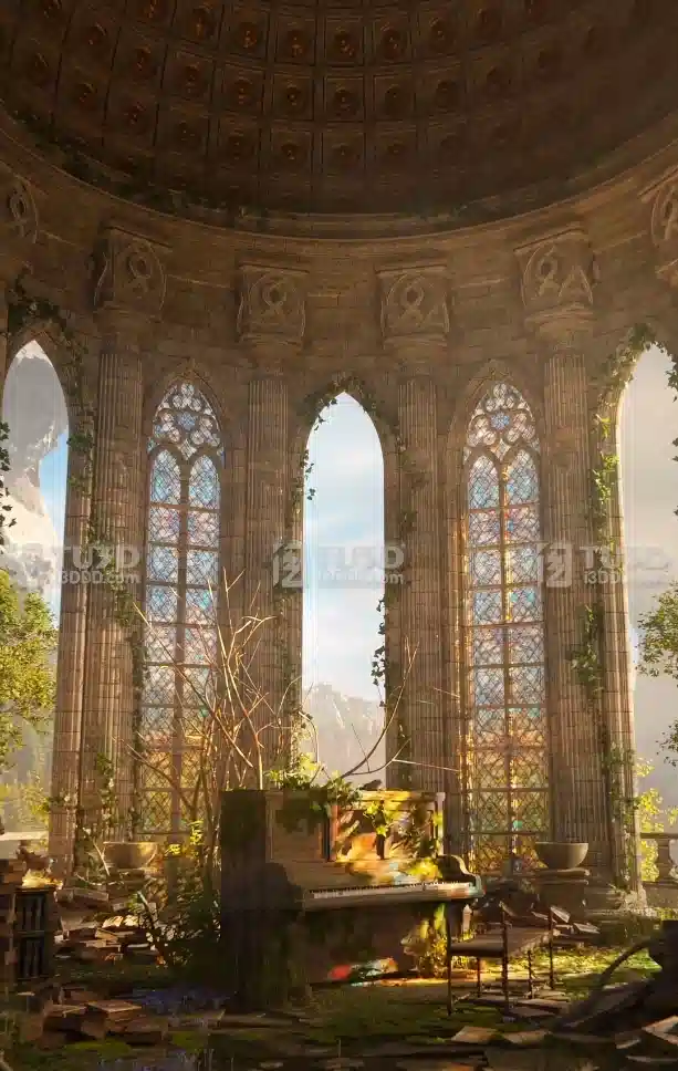 Blender奇幻城堡北欧宫殿完整场景项目