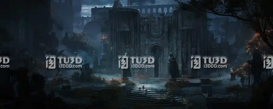 Blender探险森林神庙古墓3D场景模型