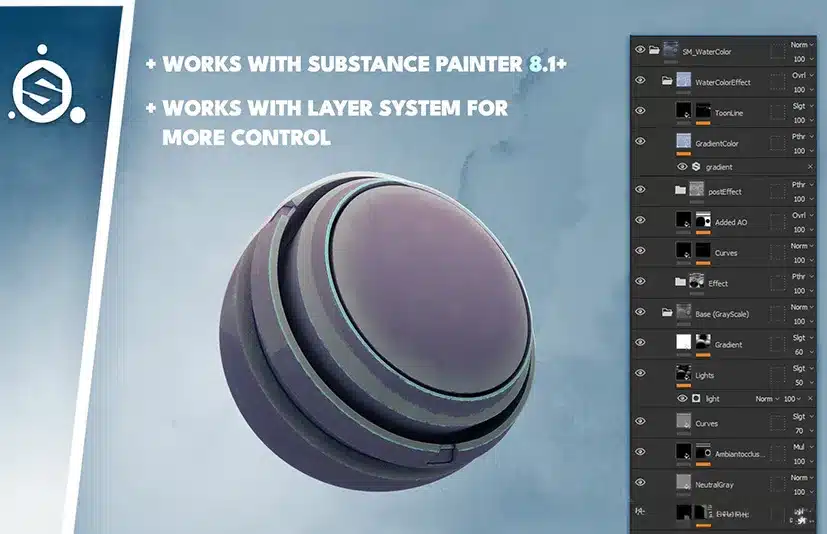 水彩风格化智能材质 – Watercolor Smart Material