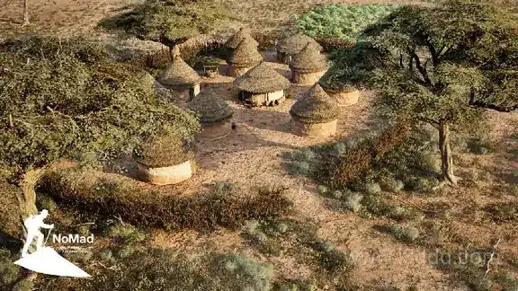 非洲古老沙漠村庄部落草房建筑 – African Village