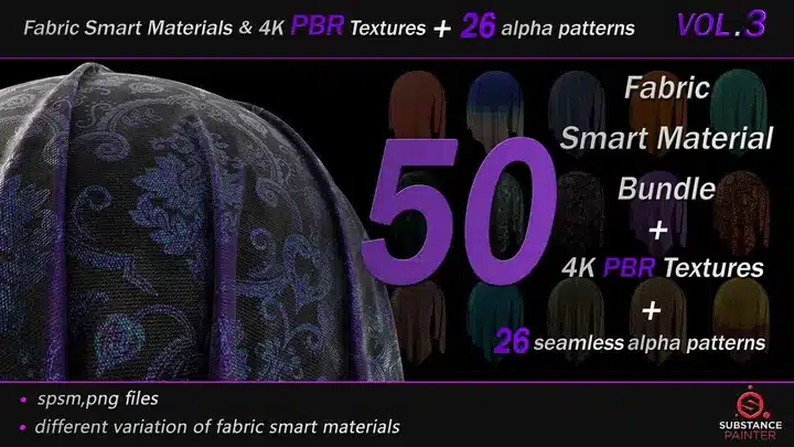 50款高品质布料智能材质 – 50 Fabric Smart Materials Bundle