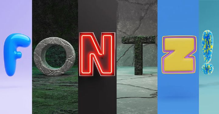 Blender 3D 字体资源插件 – FONTZ Free 3D Fonts