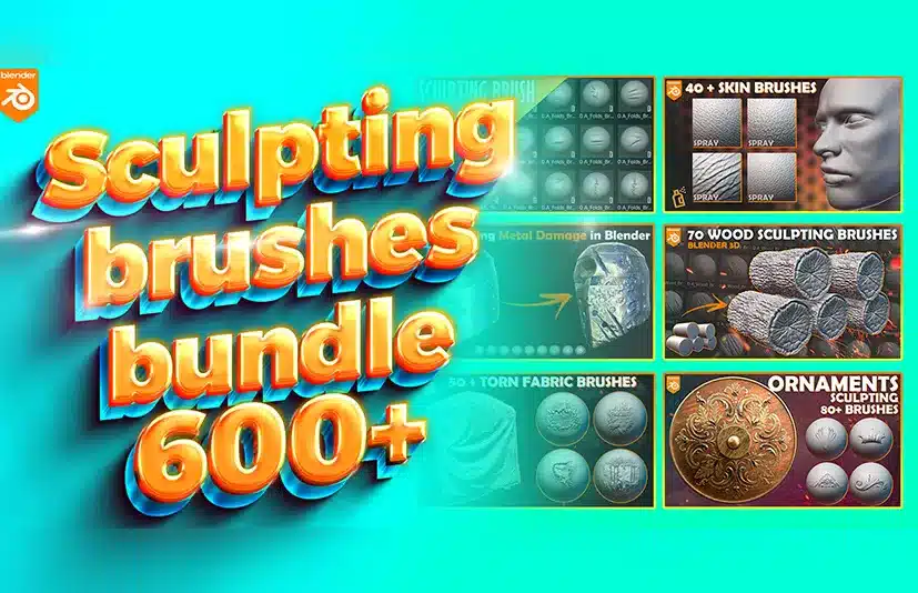 雕刻笔刷 – 600+ Blender Sculpting Brushes