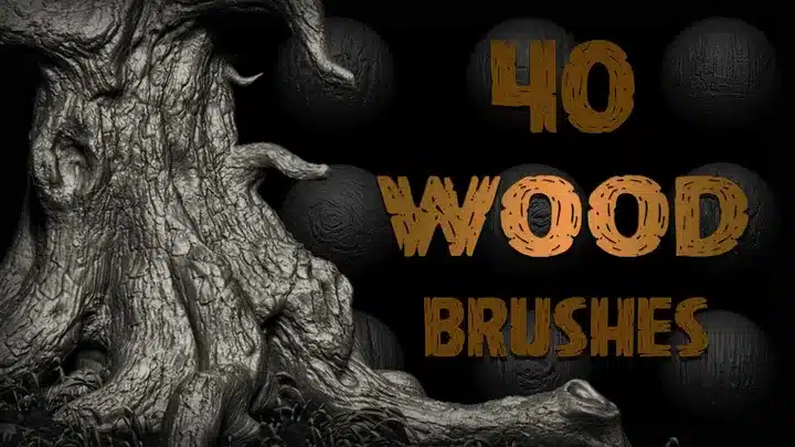 40 款木质细节 VDM 笔刷套装 – 40 Wood Details VDM Brushes for ZBrush+Blender