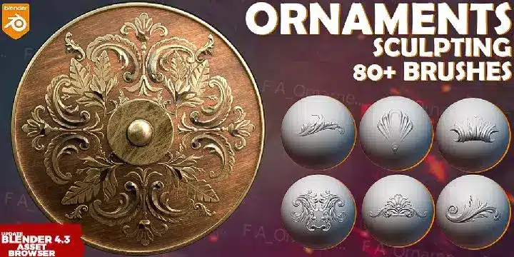 Blender 装饰雕刻笔刷 – Ornaments Brushes