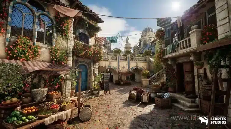 梦幻城市街道街区场景 – Fantasy City Street