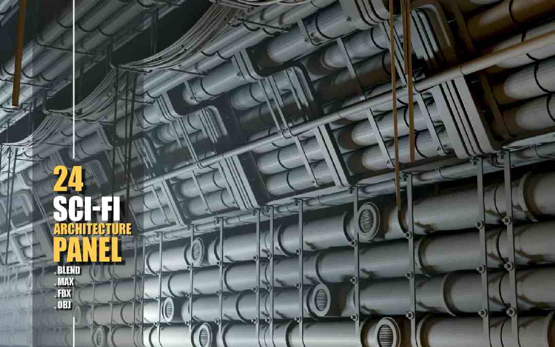 24 组科幻建筑面板素材包 第 6 卷 – 24 Sci-Fi Architecture Panels Kitbash Vol.06