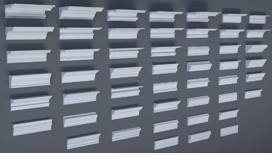 檐口装饰合集第 1 辑（50 个组件）- Cornice Vol.1 (50 Pcs)