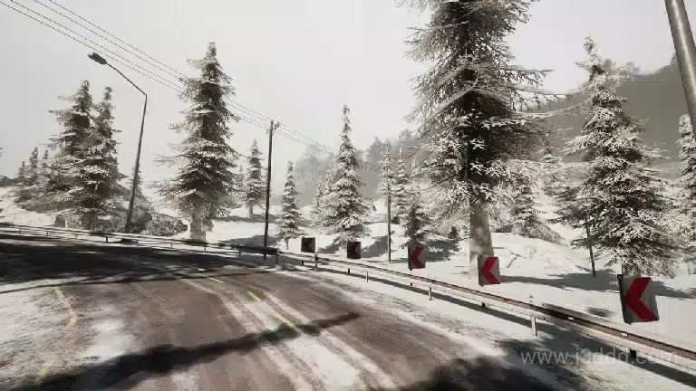 冬季雪地公路道路环境场景 – Winterlandscape – Racing Track