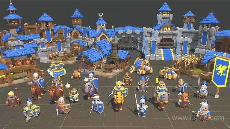 战略游戏建筑人物武器模型含动画 – Toony Tiny RTS Set