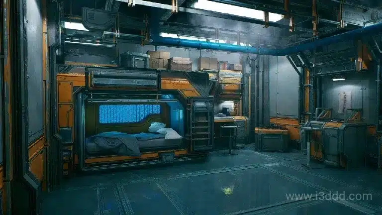 科幻飞船生活室内场景 – Echo Prime Living Quarters