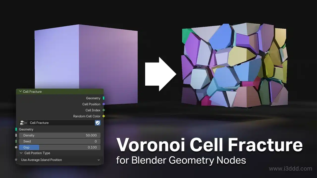 Voronoi 单元格破碎 Blender 几何节点 – Voronoi Cell Fracture
