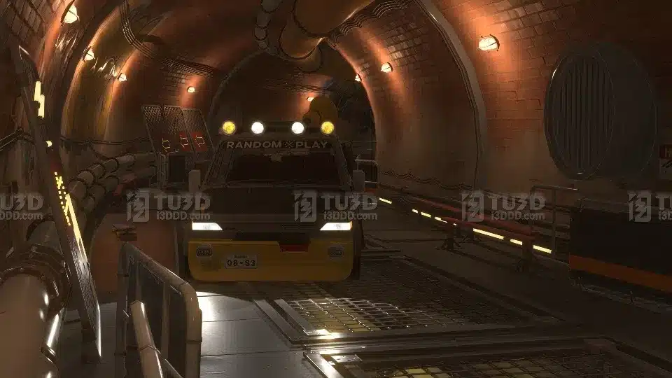 Blender 工业风 REVERB 霓虹招牌与潮流休闲街区地下空间场景模型