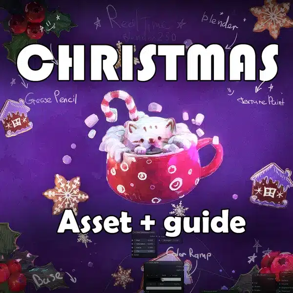 猫咪圣诞 2.5D Blender 资源 + 教程（Eevee）