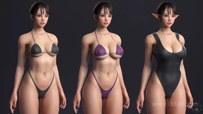 完美女性体型游戏就绪 3D 角色 – Perfect Female Body Game-Ready 3D Character