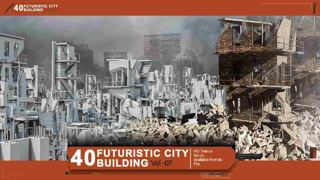 40 组破坏建筑模型 第 7 卷 – 40 Destroyed Buildings Vol.07