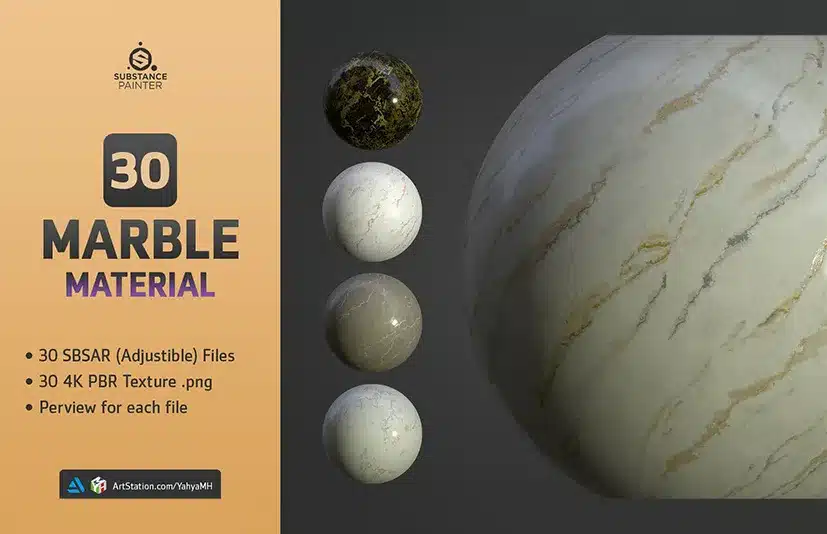 大理石材质 第1卷 – 30 Marble Materials Vol.01