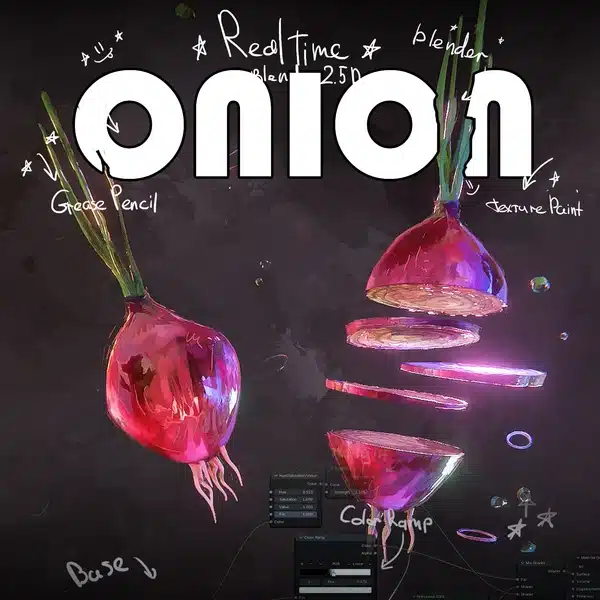 Blender 2.5D 洋葱 – 3D 模型 Eevee – 仅实时渲染